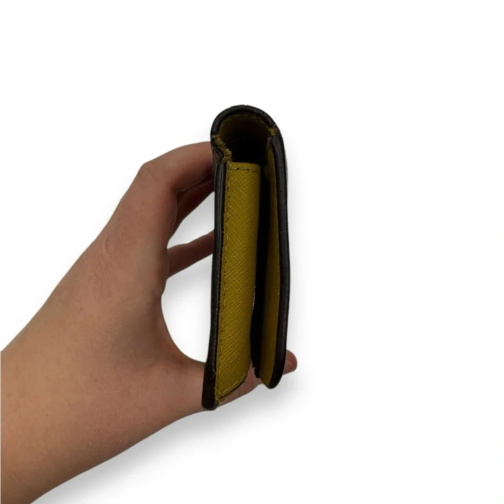 Henri Bendel Metallic Silver Pebbled Black Saffiano‎ Leather Phone & Card Wallet